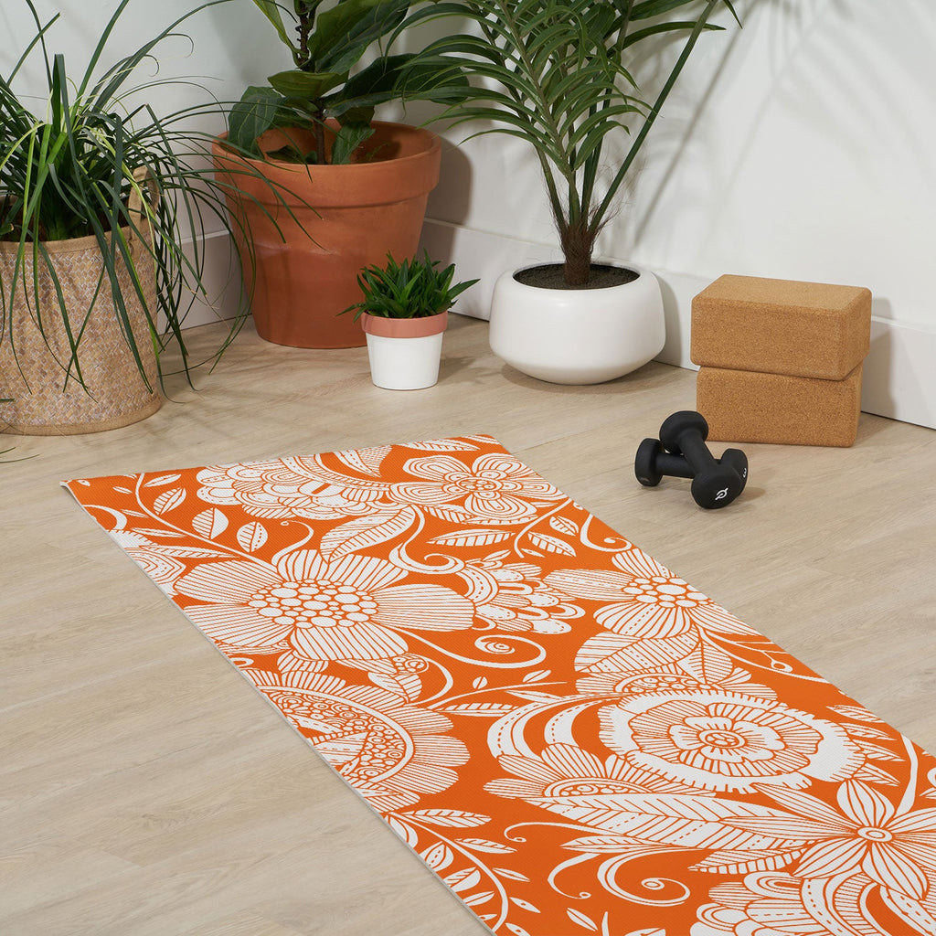 Valentina Ramos Lola in Orange Yoga Mat