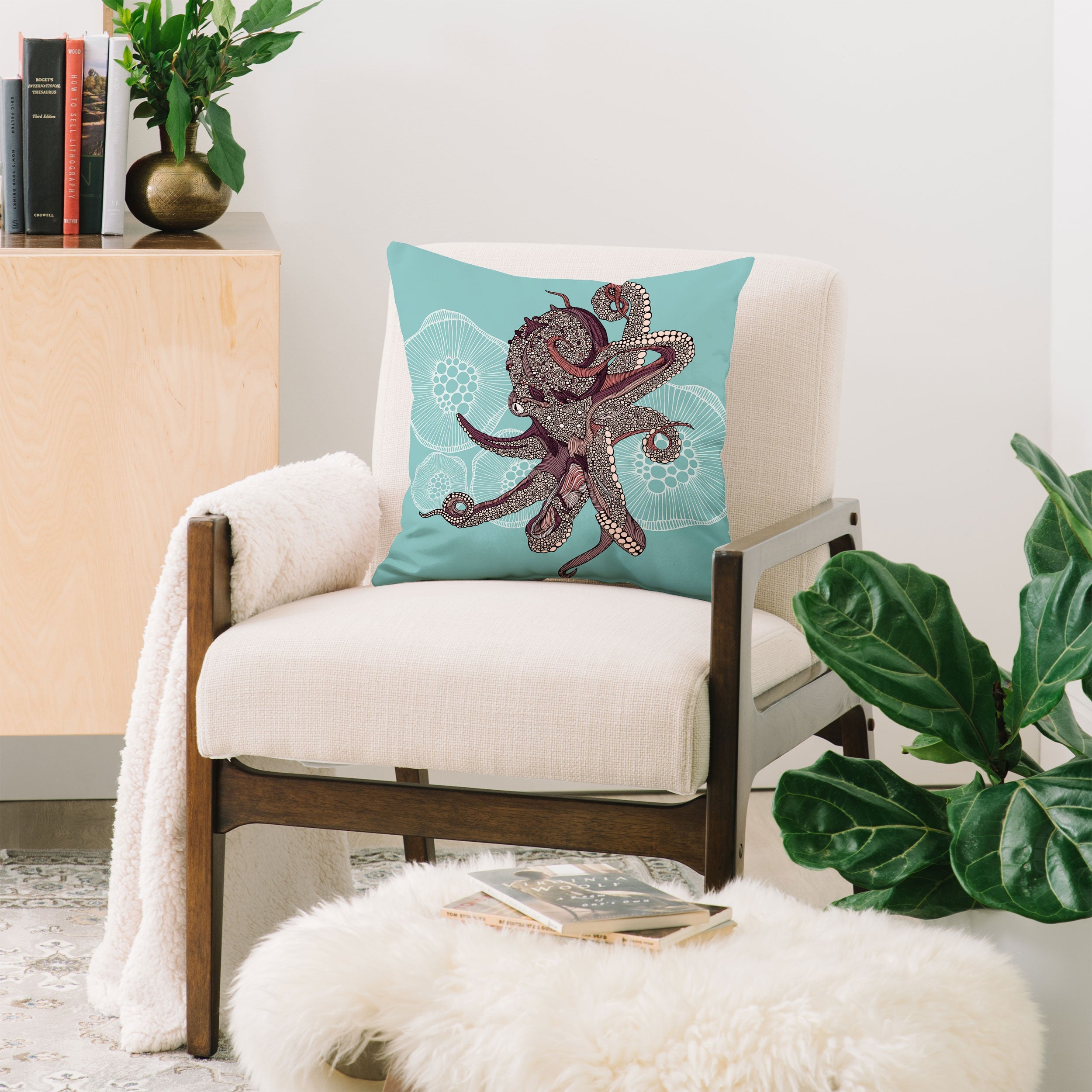 Valentina Ramos Octopus Bloom Throw Pillow