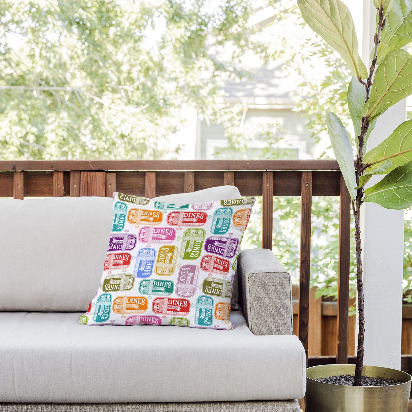 Valentina Ramos Sardines Tins Outdoor Throw Pillow
