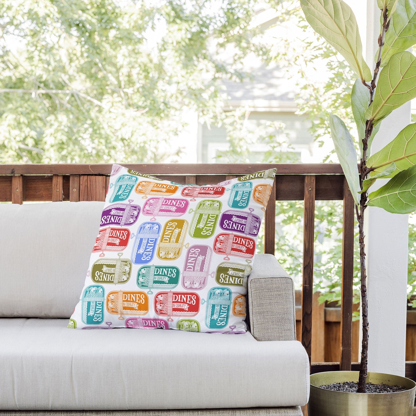 Valentina Ramos Sardines Tins Outdoor Throw Pillow