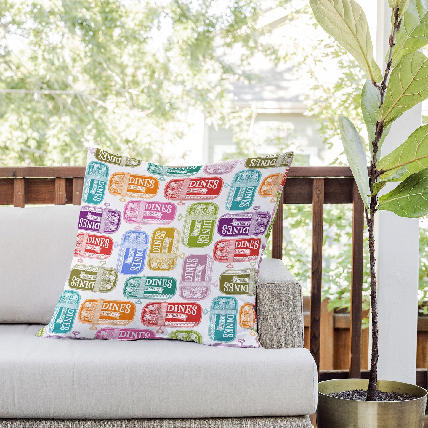 Valentina Ramos Sardines Tins Outdoor Throw Pillow