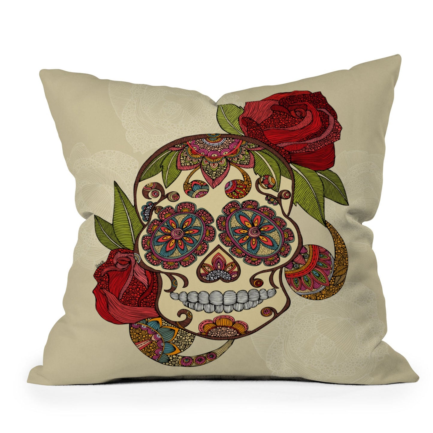 Valentina Ramos Sugar Skull Throw Pillow