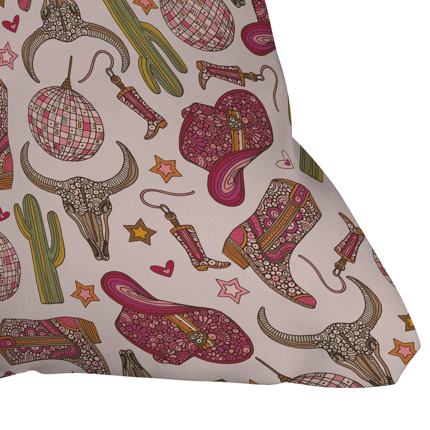 Valentina Ramos Western Disco Dreams Outdoor Throw Pillow