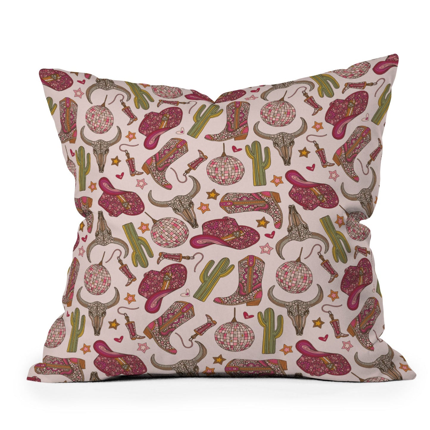 Valentina Ramos Western Disco Dreams Outdoor Throw Pillow