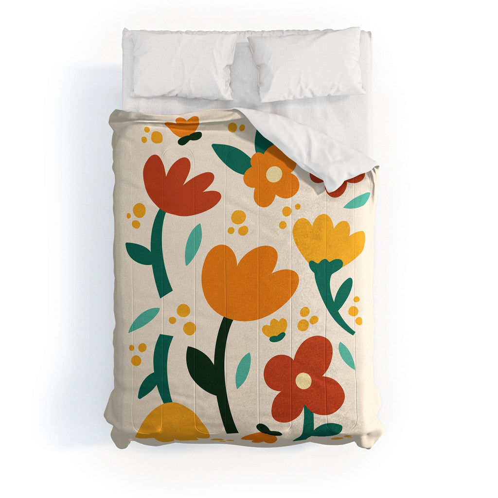 Valeria Frustaci Colorful fall flowers Comforter