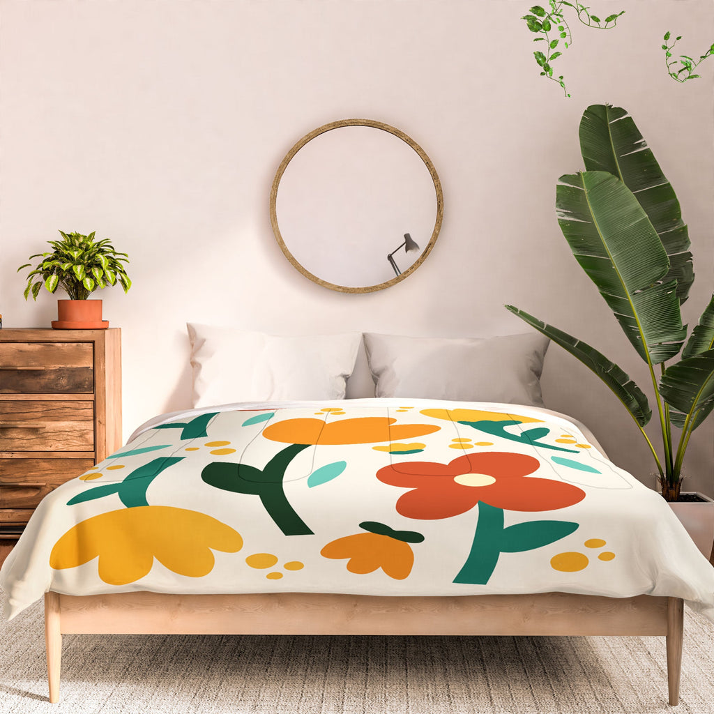 Valeria Frustaci Colorful fall flowers Comforter