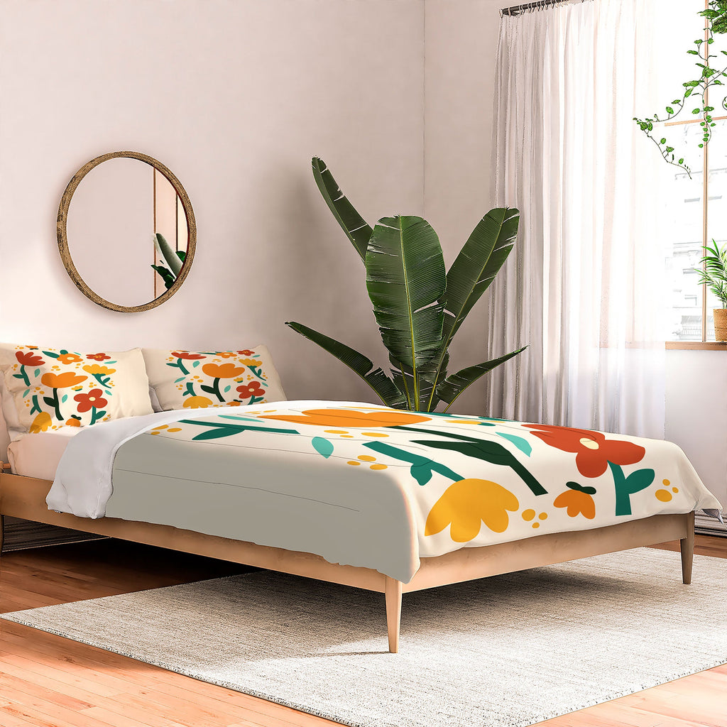 Valeria Frustaci Colorful fall flowers Comforter