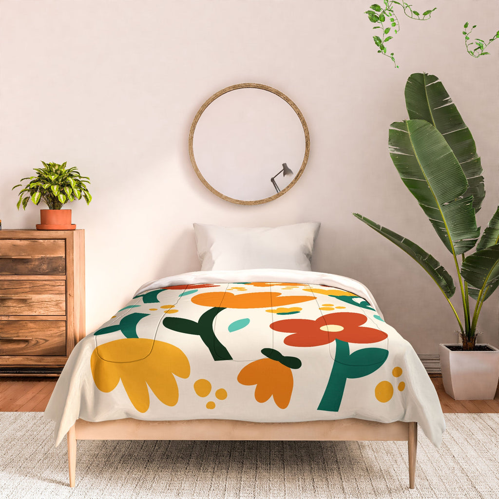 Valeria Frustaci Colorful fall flowers Comforter