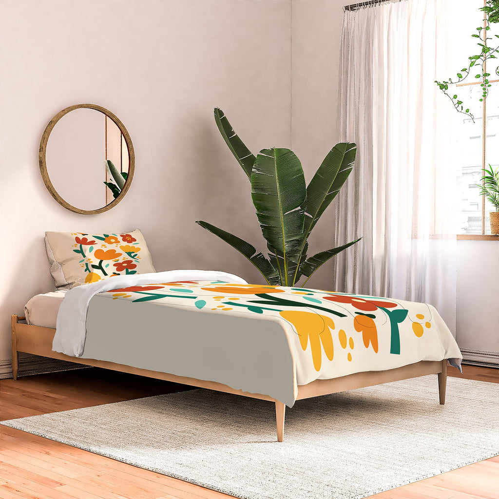 Valeria Frustaci Colorful fall flowers Comforter