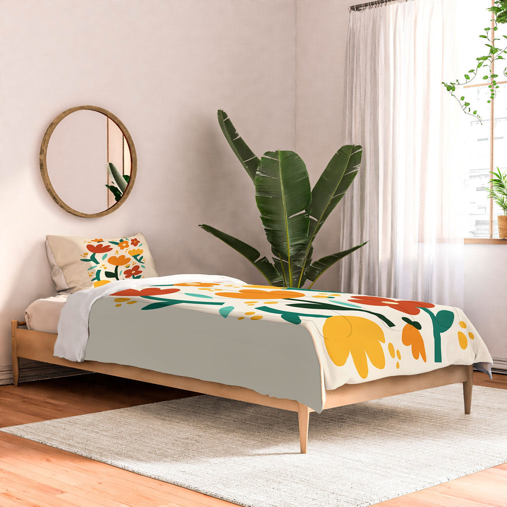 Valeria Frustaci Colorful fall flowers Comforter