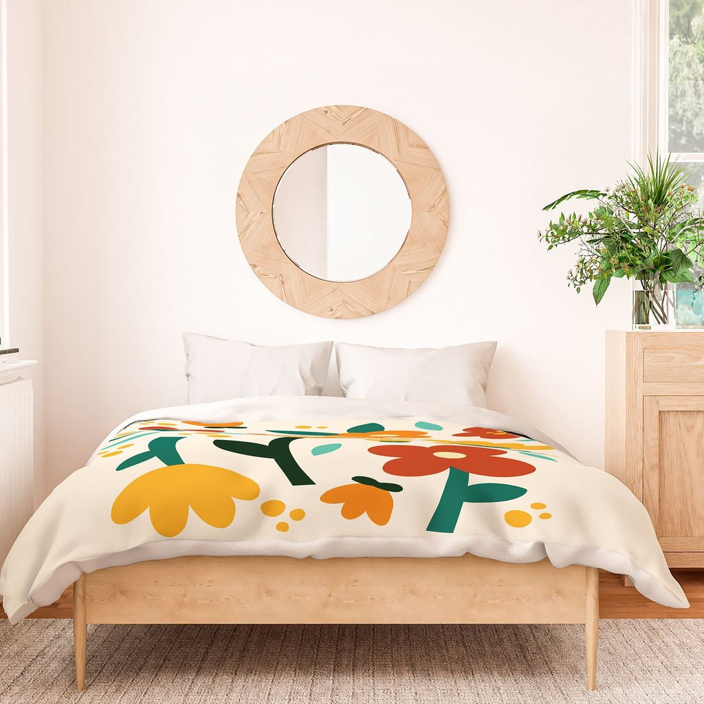 Valeria Frustaci Colorful fall flowers Duvet Cover