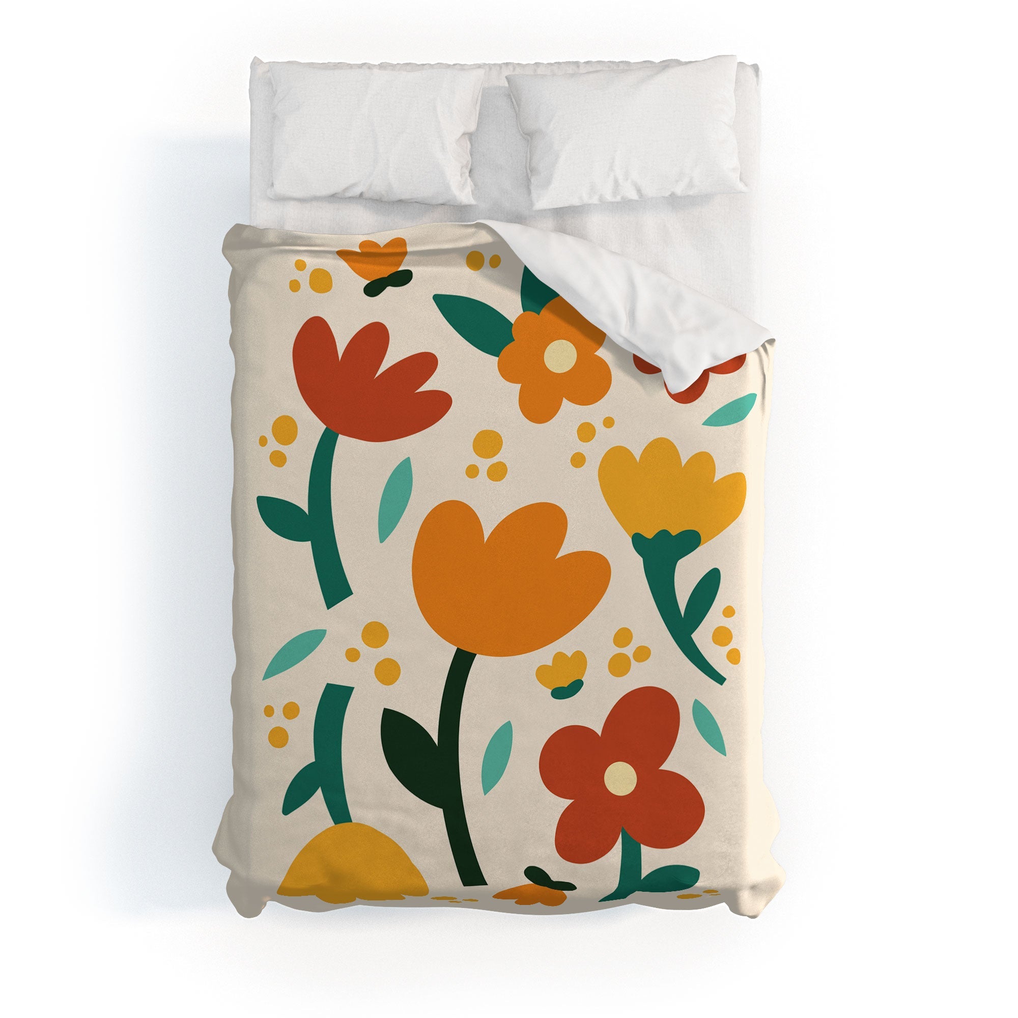 Valeria Frustaci Colorful fall flowers Duvet Cover