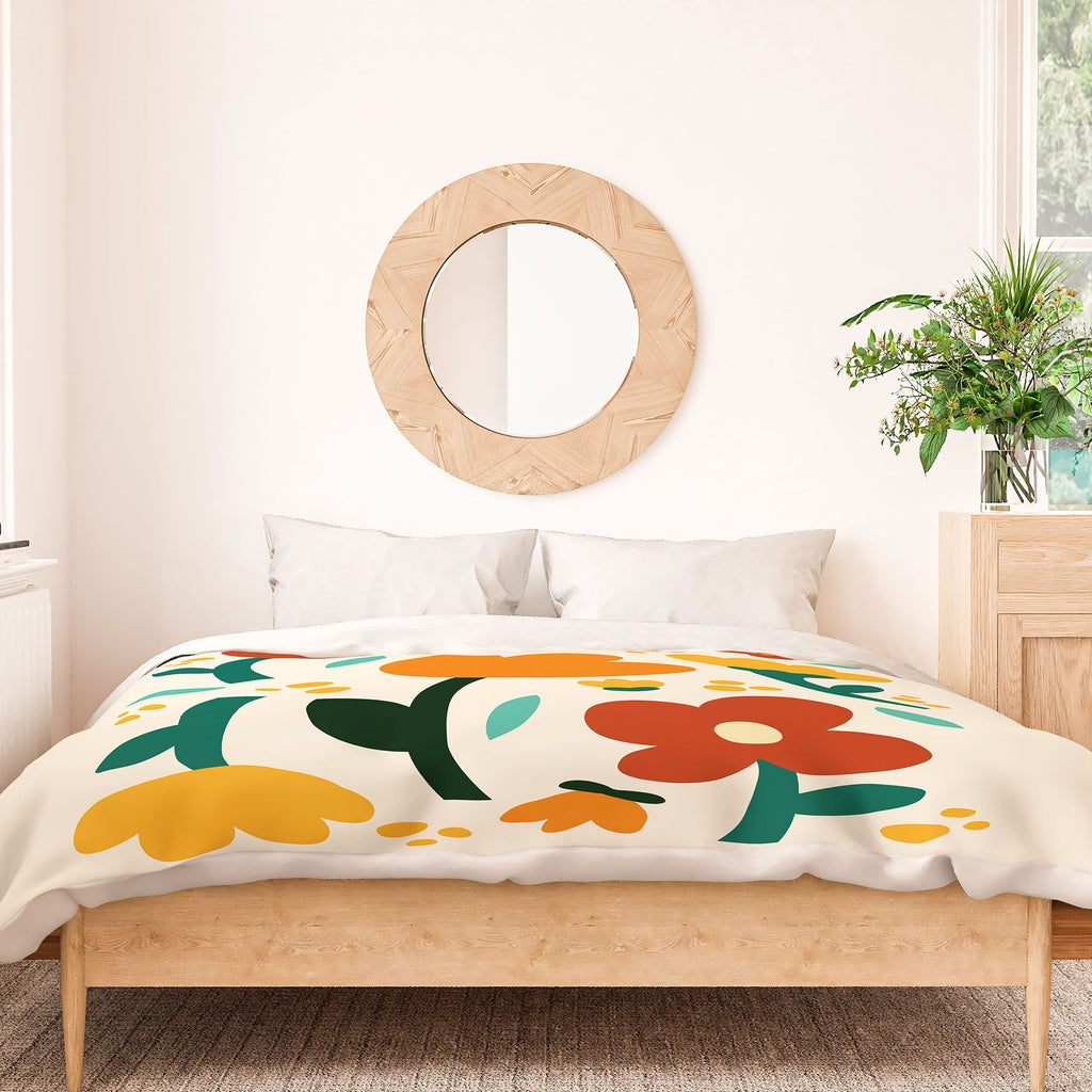 Valeria Frustaci Colorful fall flowers Duvet Cover