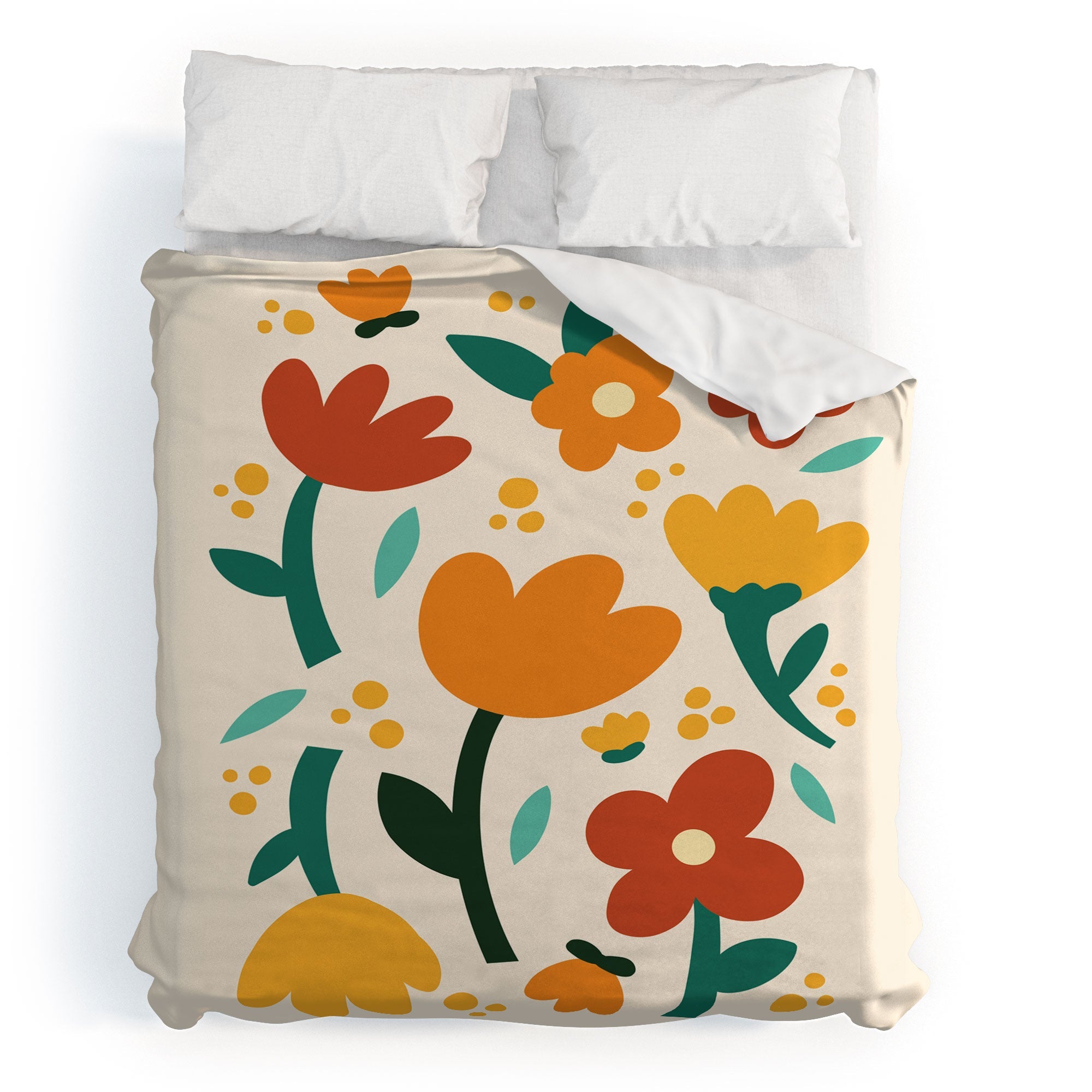 Valeria Frustaci Colorful fall flowers Duvet Cover
