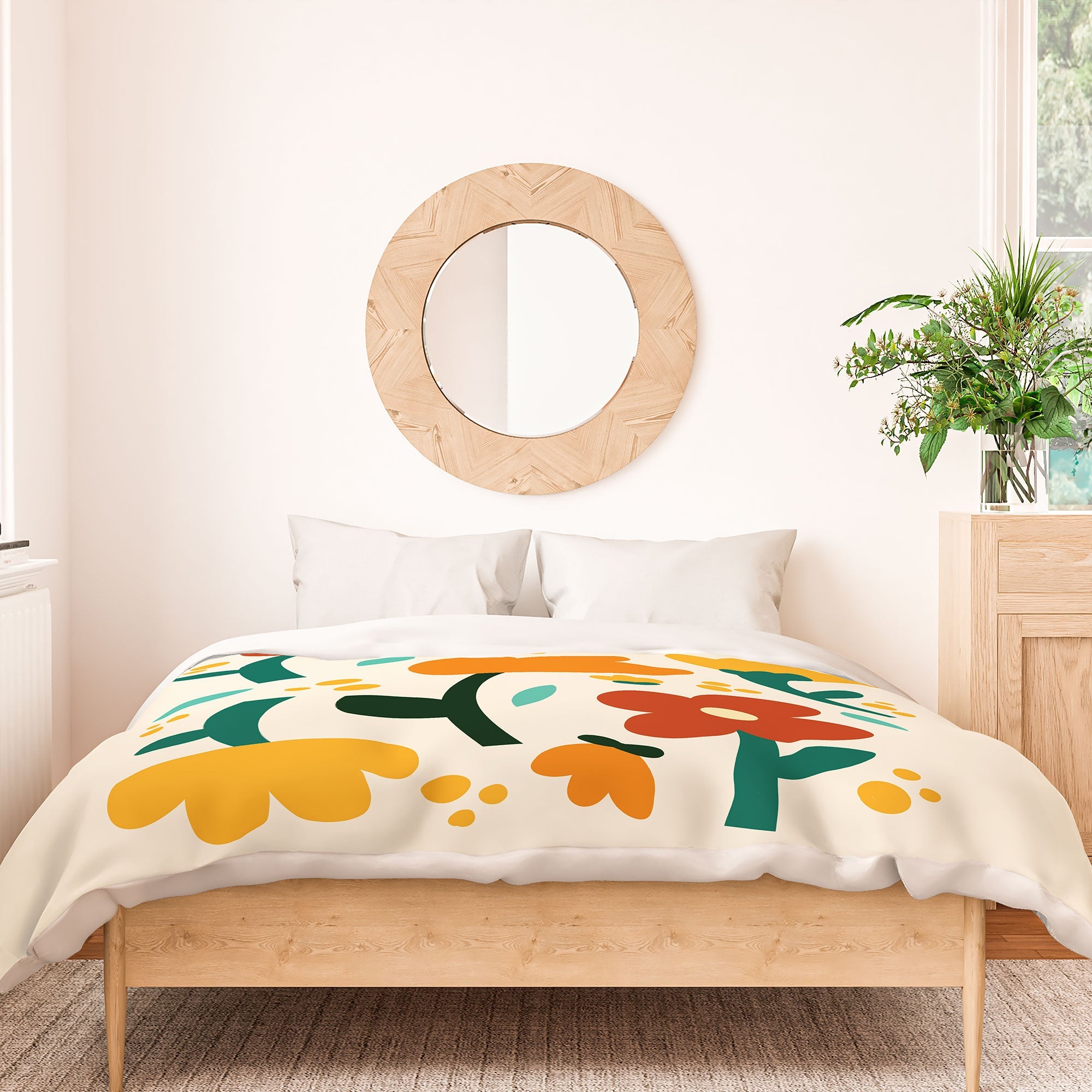 Valeria Frustaci Colorful fall flowers Duvet Cover