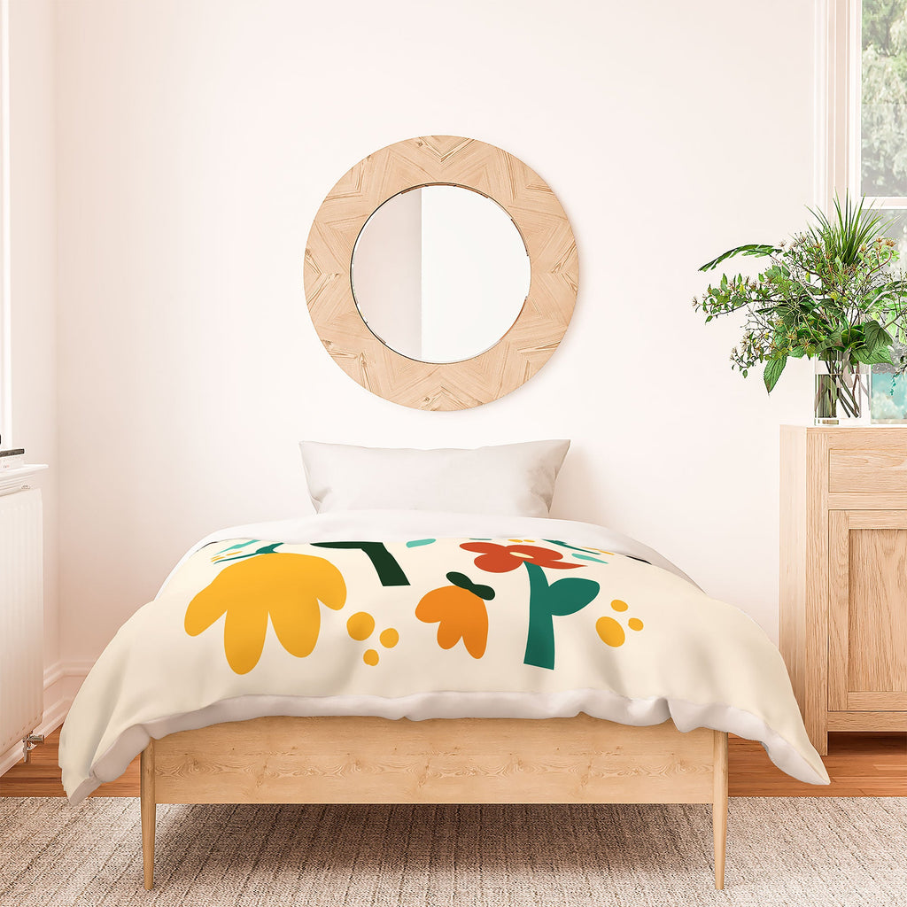 Valeria Frustaci Colorful fall flowers Duvet Cover