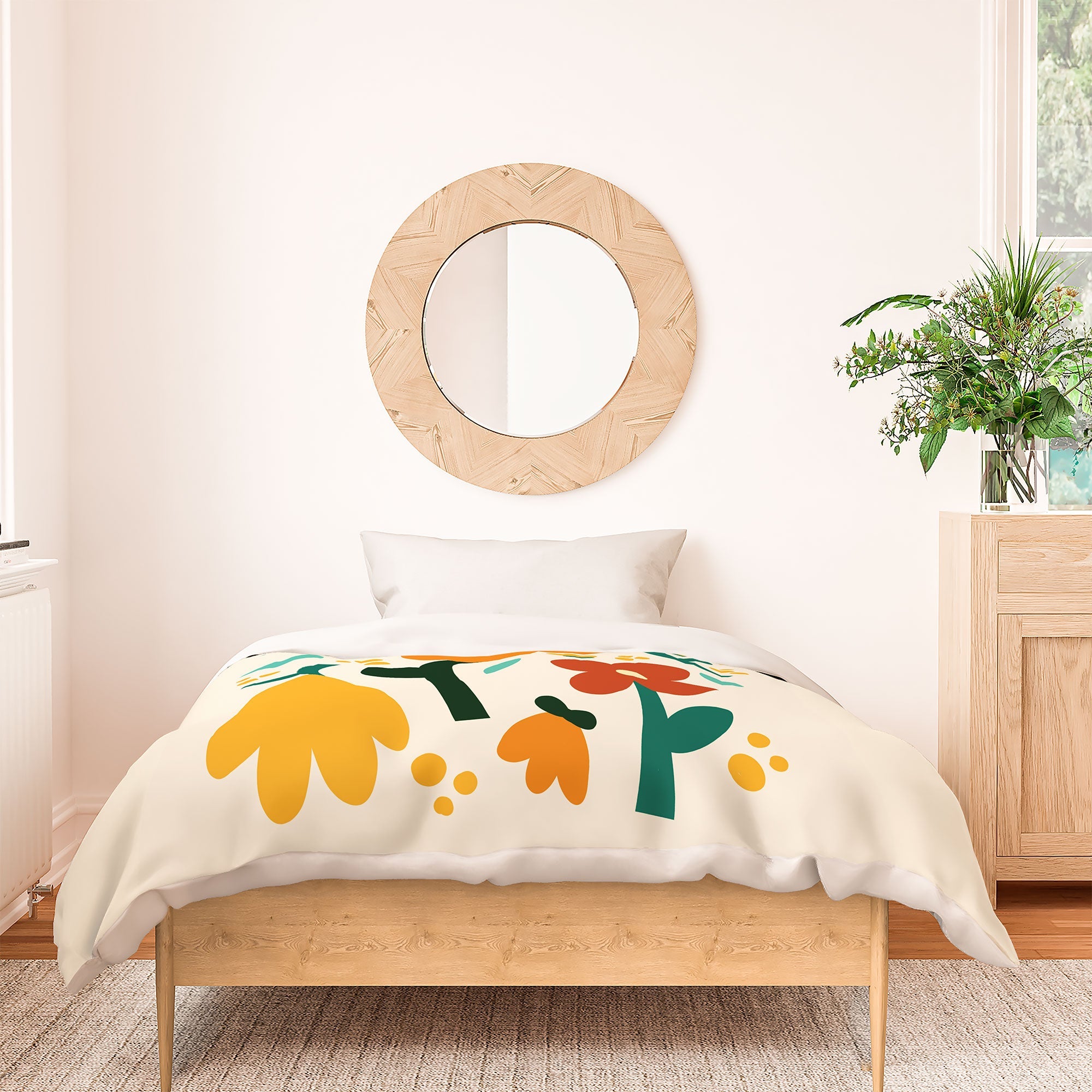 Valeria Frustaci Colorful fall flowers Duvet Cover
