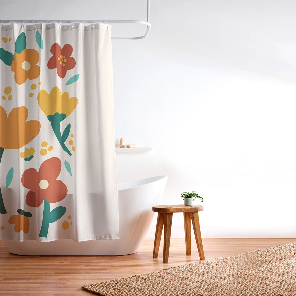 Valeria Frustaci Colorful fall flowers Shower Curtain