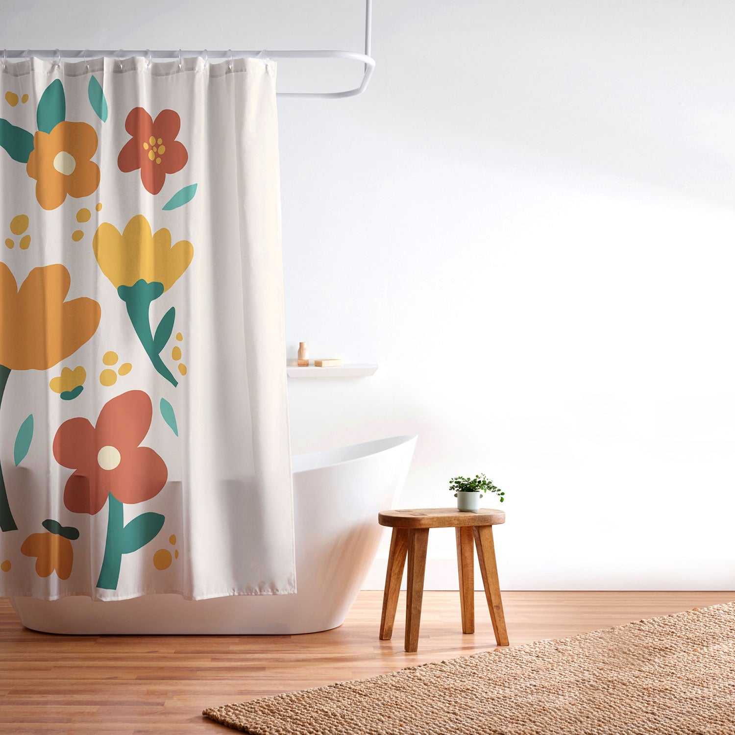 Valeria Frustaci Colorful fall flowers Shower Curtain