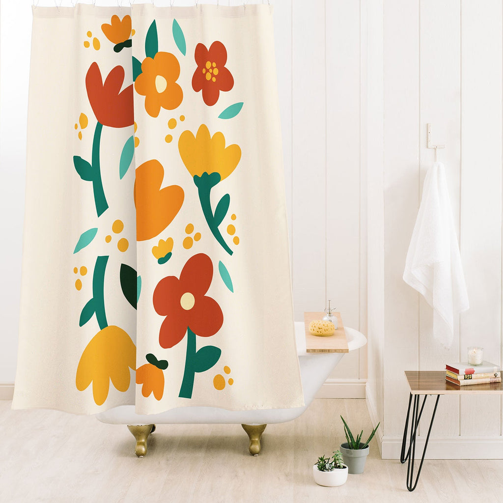 Valeria Frustaci Colorful fall flowers Shower Curtain