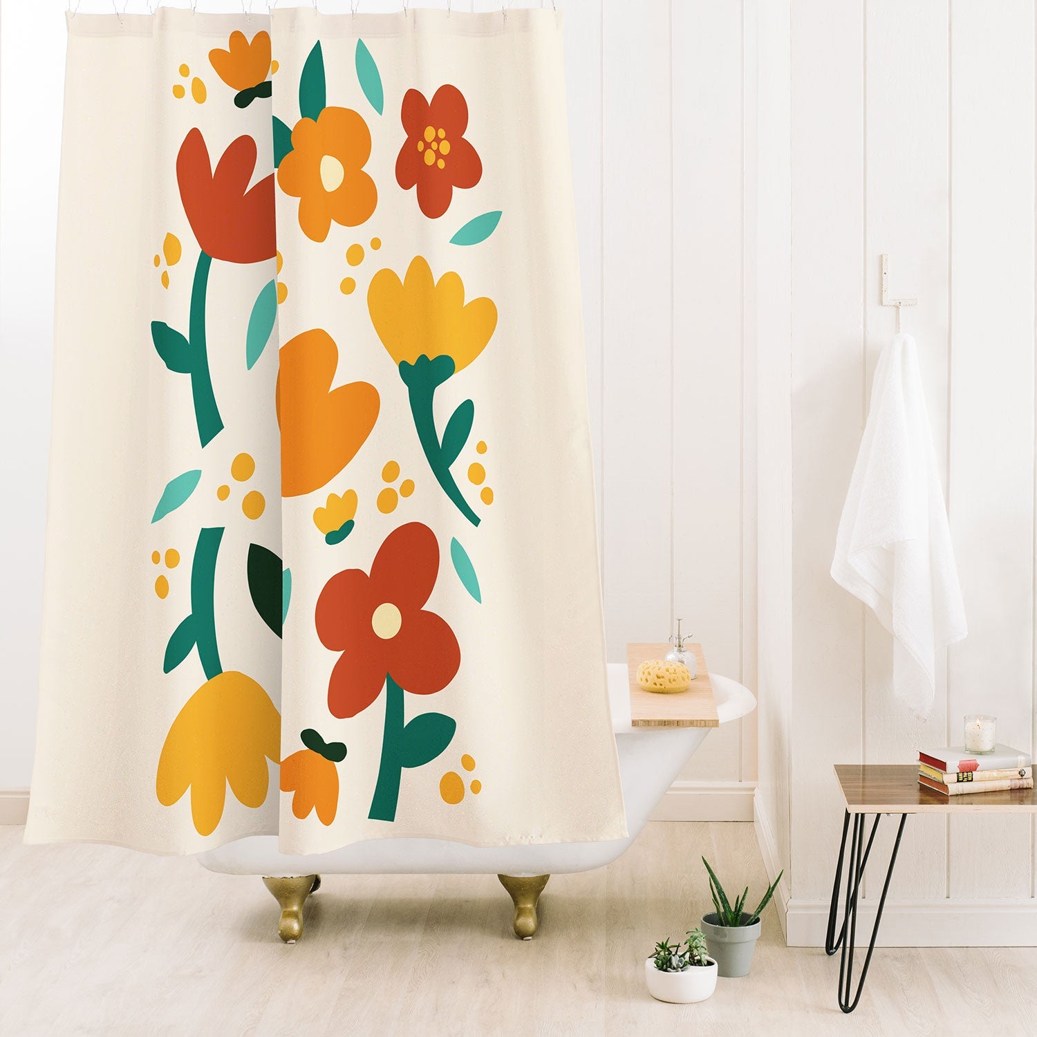 Valeria Frustaci Colorful fall flowers Shower Curtain