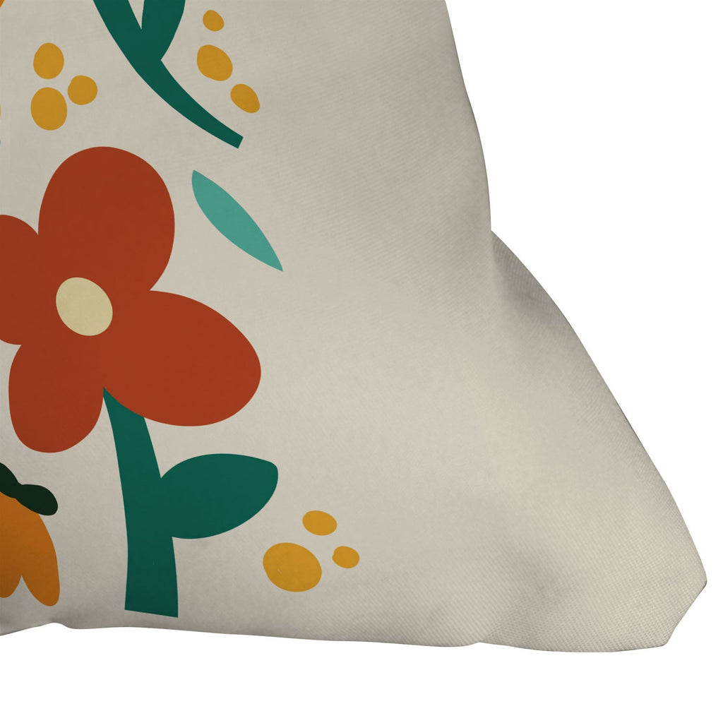 Valeria Frustaci Colorful fall flowers Outdoor Throw Pillow