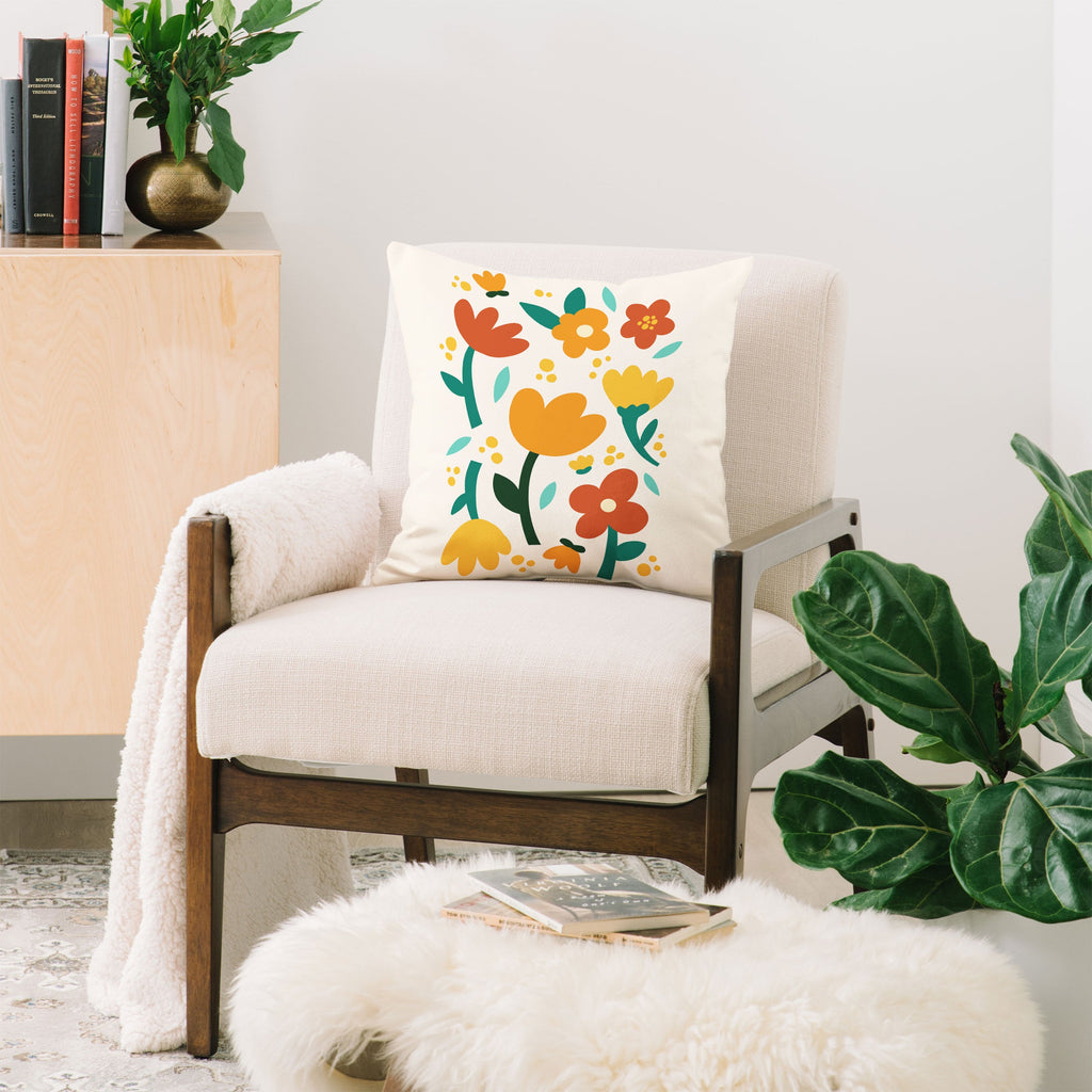 Valeria Frustaci Colorful fall flowers Throw Pillow