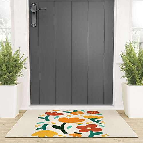 Valeria Frustaci Colorful fall flowers Welcome Mat
