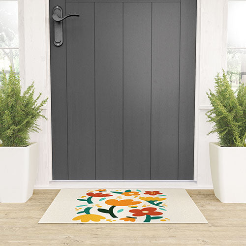 Valeria Frustaci Colorful fall flowers Welcome Mat