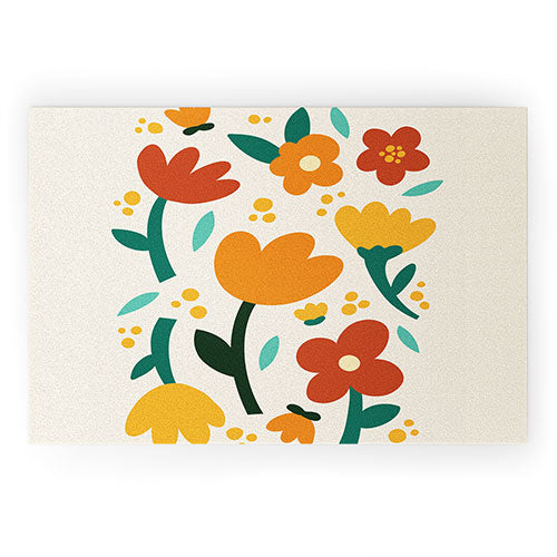 Valeria Frustaci Colorful fall flowers Welcome Mat
