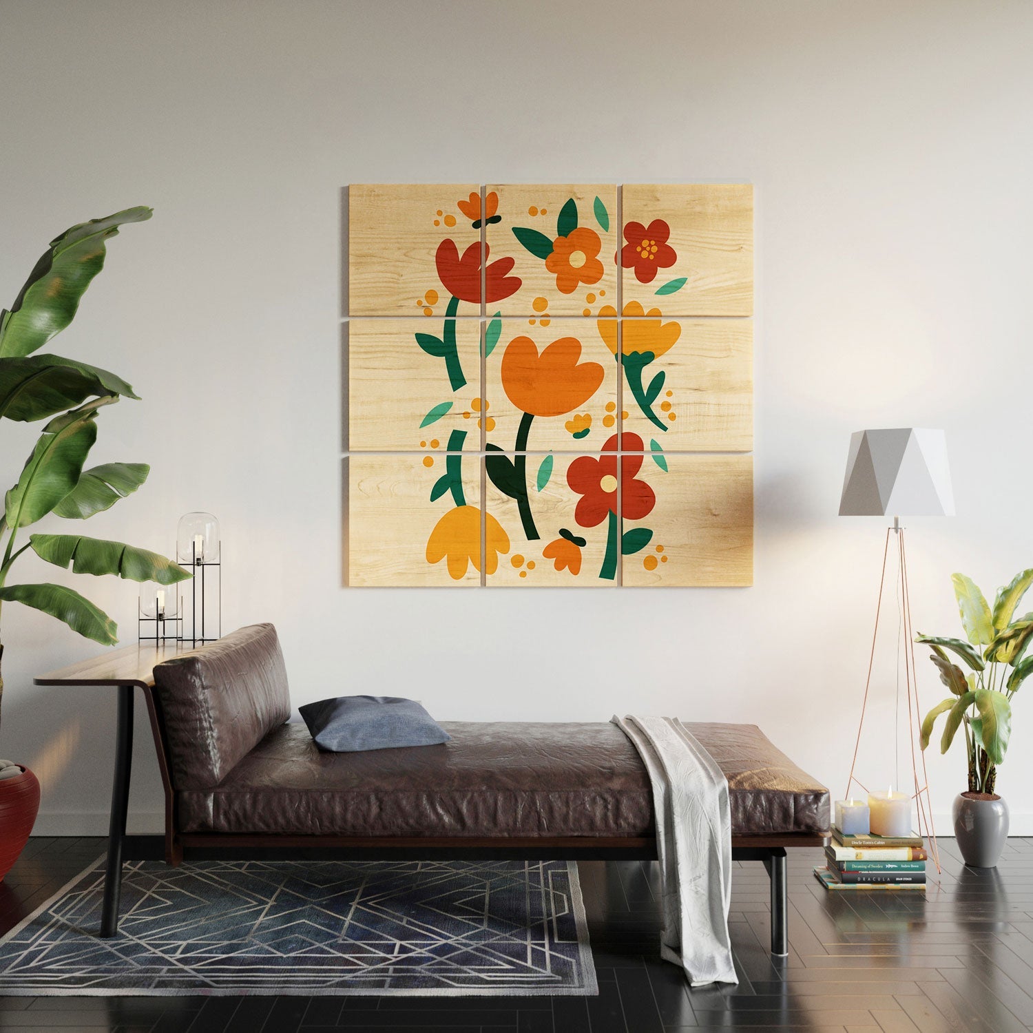 Valeria Frustaci Colorful fall flowers Wood Wall Mural