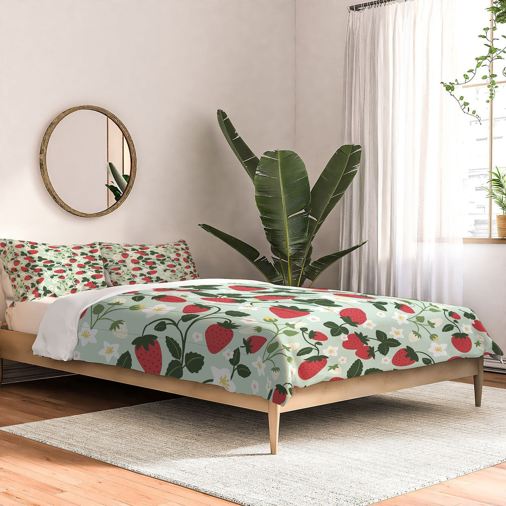 Design by Spark Strawberry Florals Fields Comforter