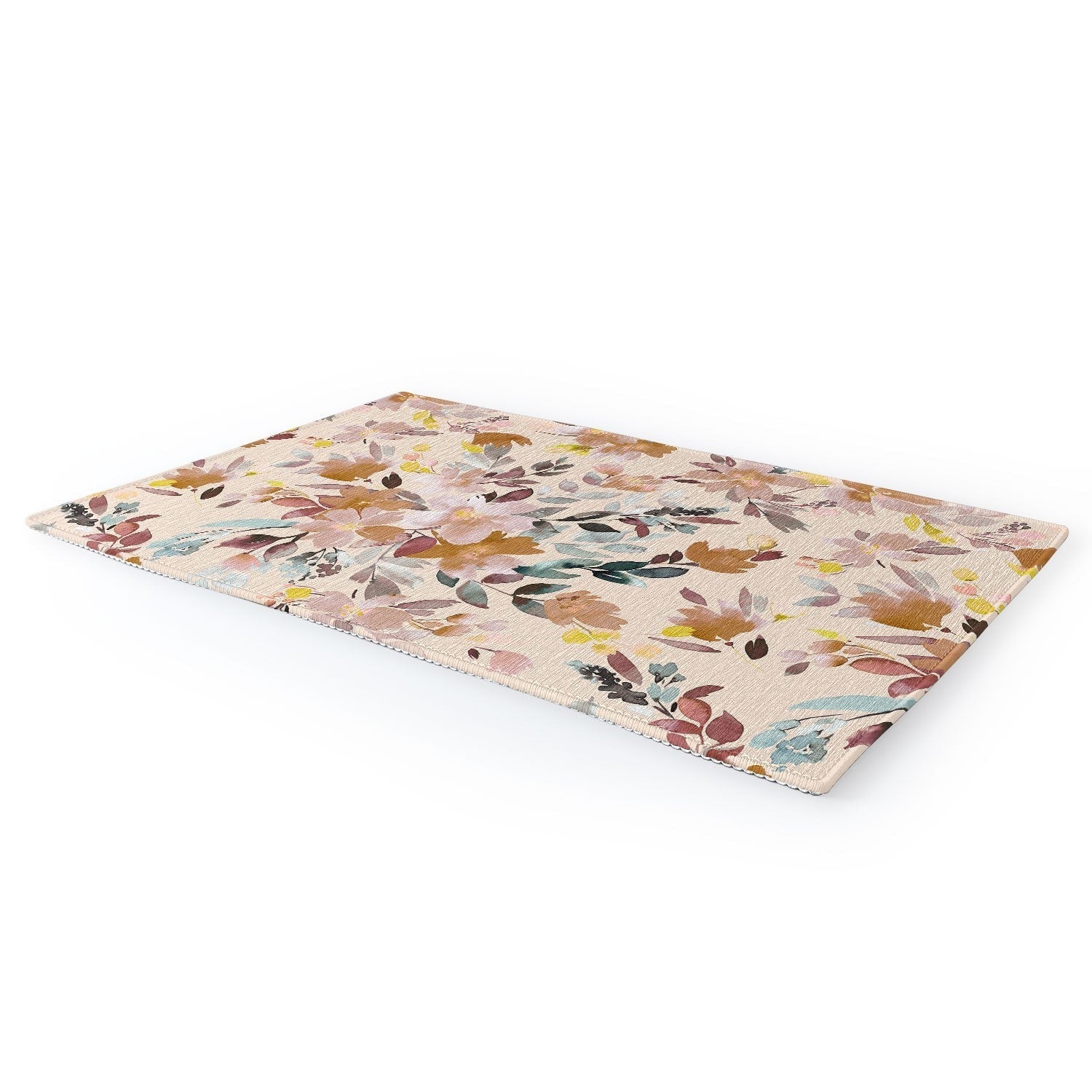 Ninola Design Botanic Retreat Floral Oleander Whimsical Soft Pink Area Rug