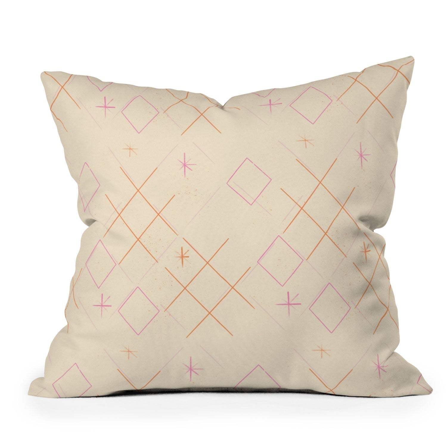 Little Om Starry Web cream Throw Pillow