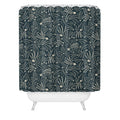 Little Om Pattern Shooting Stars blue Shower Curtain
