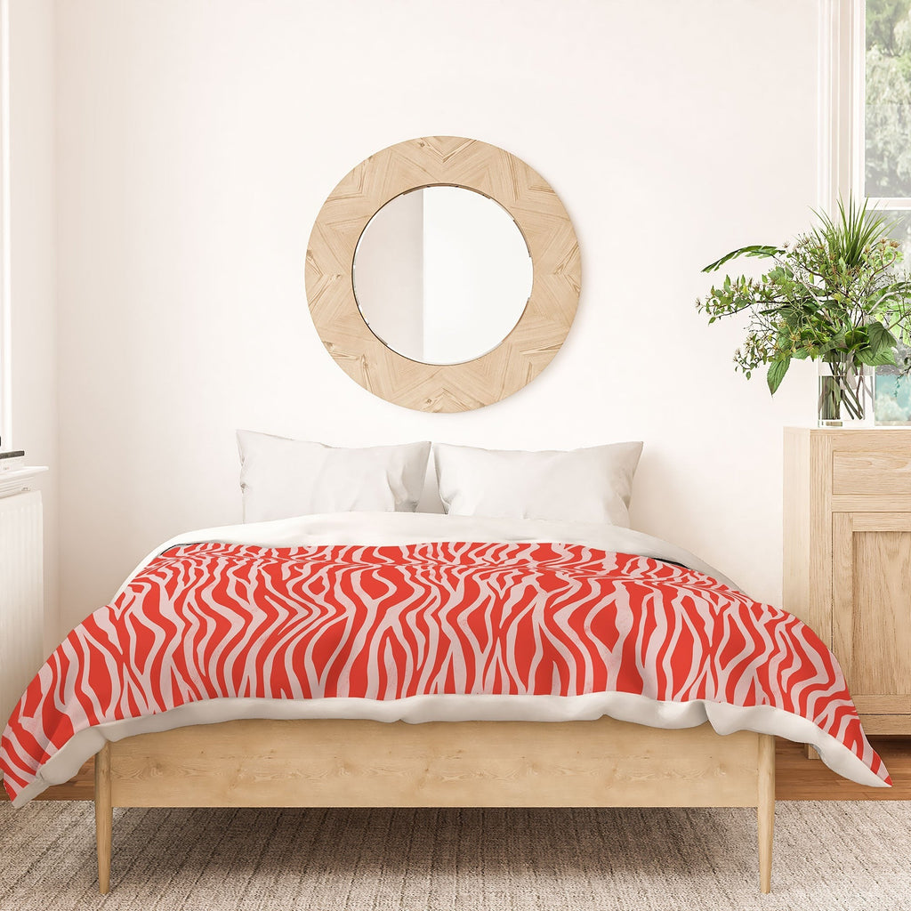 Avenie BR Red Zebra Stripe Duvet Cover