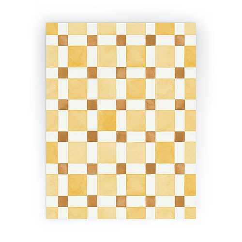 Ninola Design Everyday Artifact Checker Mosaic Tiles Geometry Yellow Mini Art Print
