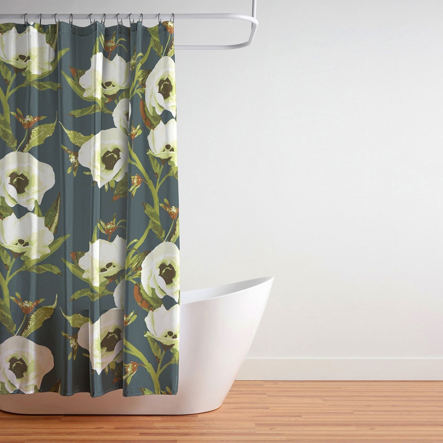 ThirtyOne Illustrations Circa in Olive Shower Curtain