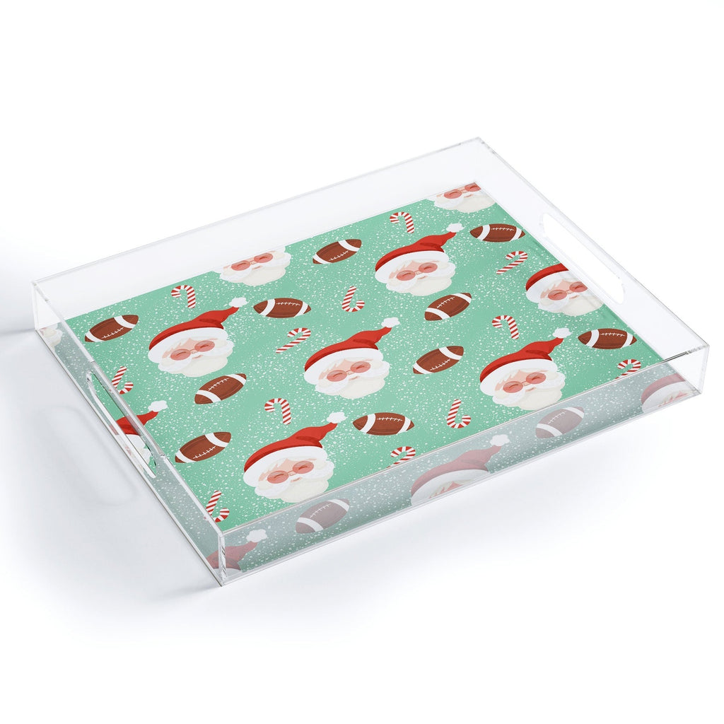 Design by Spark Sporty Football Santa Holiday Acrylic Tray