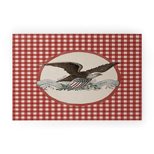 DENY Designs Gingham Eagle Welcome Mat