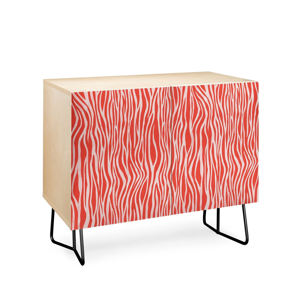 Avenie BR Red Zebra Stripe Credenza