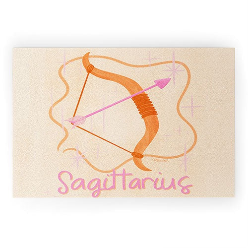 Little Om Zodiac Sign Sagittarius Welcome Mat