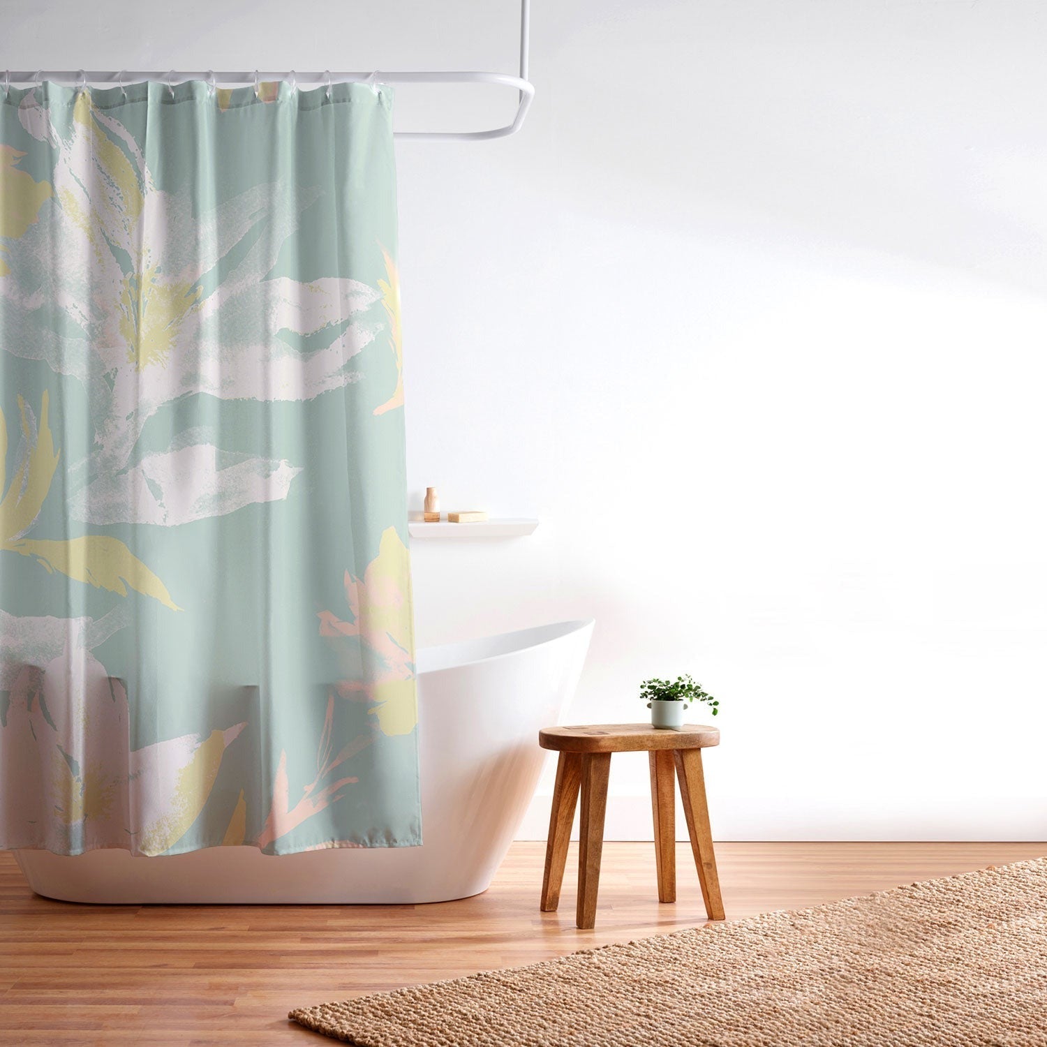 Gabriela Fuente Emma Floral Mint Shower Curtain