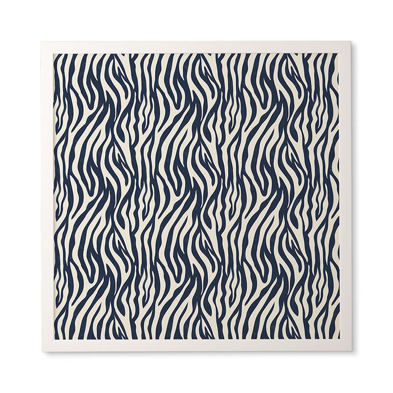Avenie BR Navy Tiger Stripes Framed Wall Art