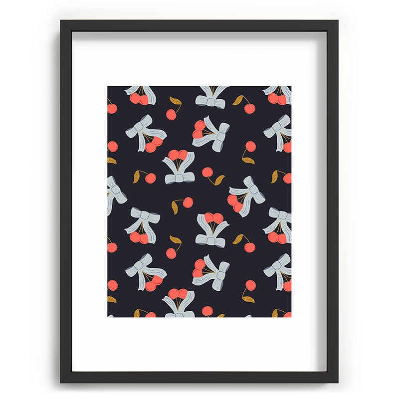 Jennifer Labre Cherries and Bows Recessed Framing Rectangle