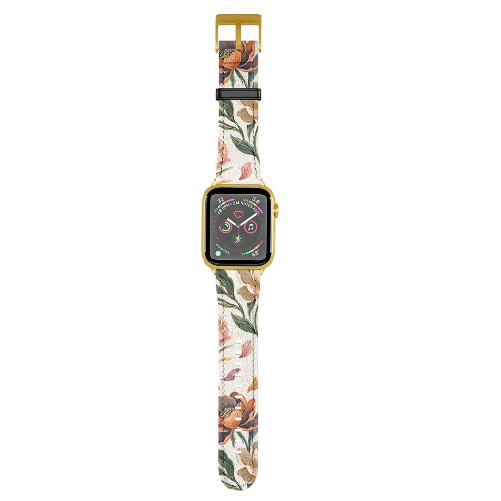 Marta Barragan Camarasa Hand Painted Peony Florals Apple Watch Band
