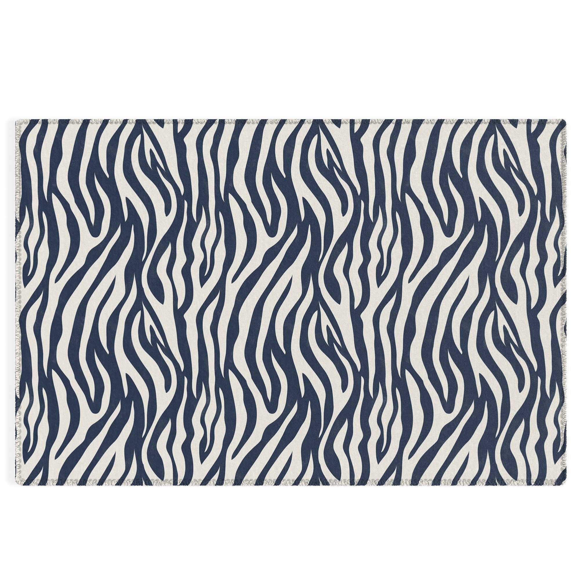 Avenie BR Navy Tiger Stripes Outdoor Rug
