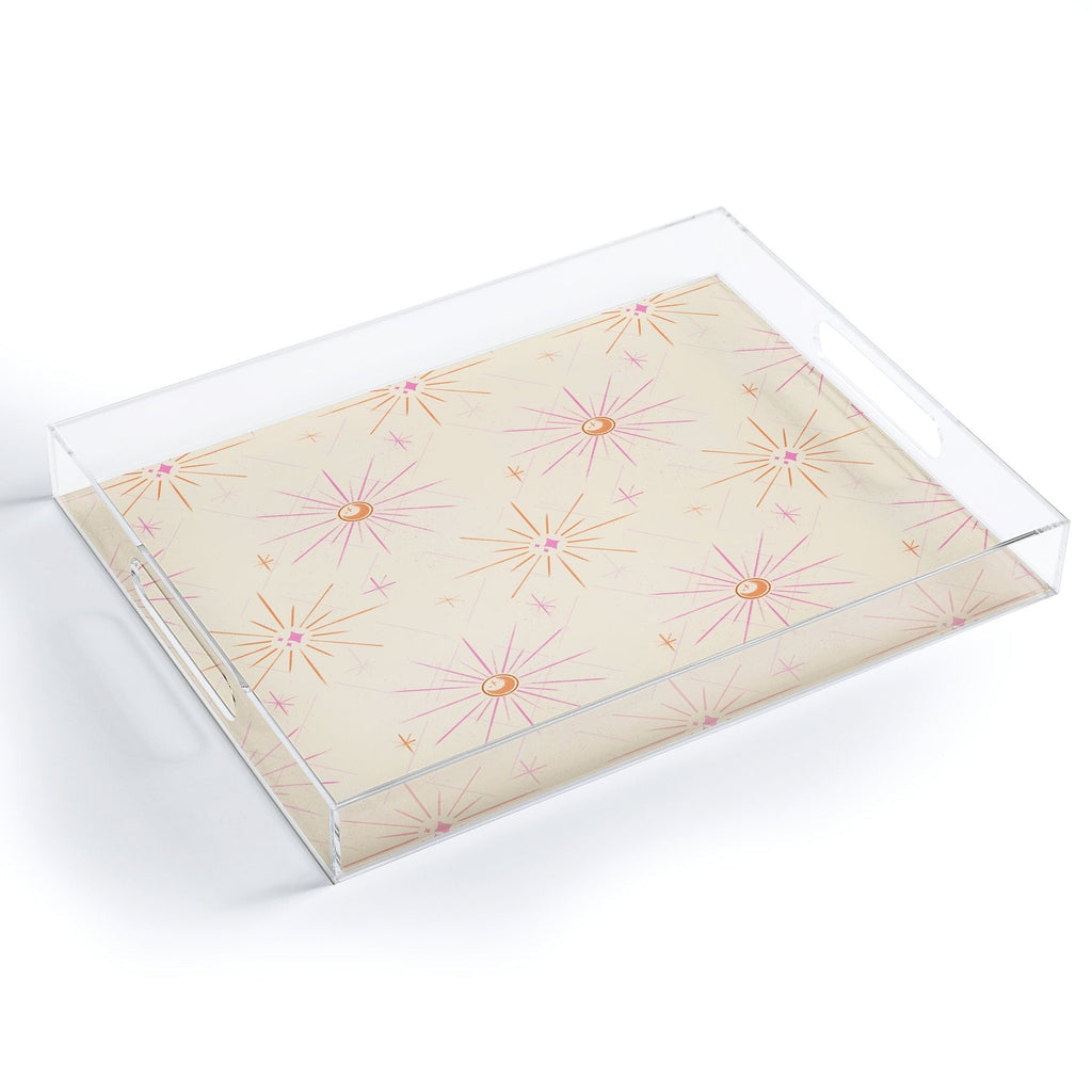 Little Om Pattern Little Moon cream Acrylic Tray