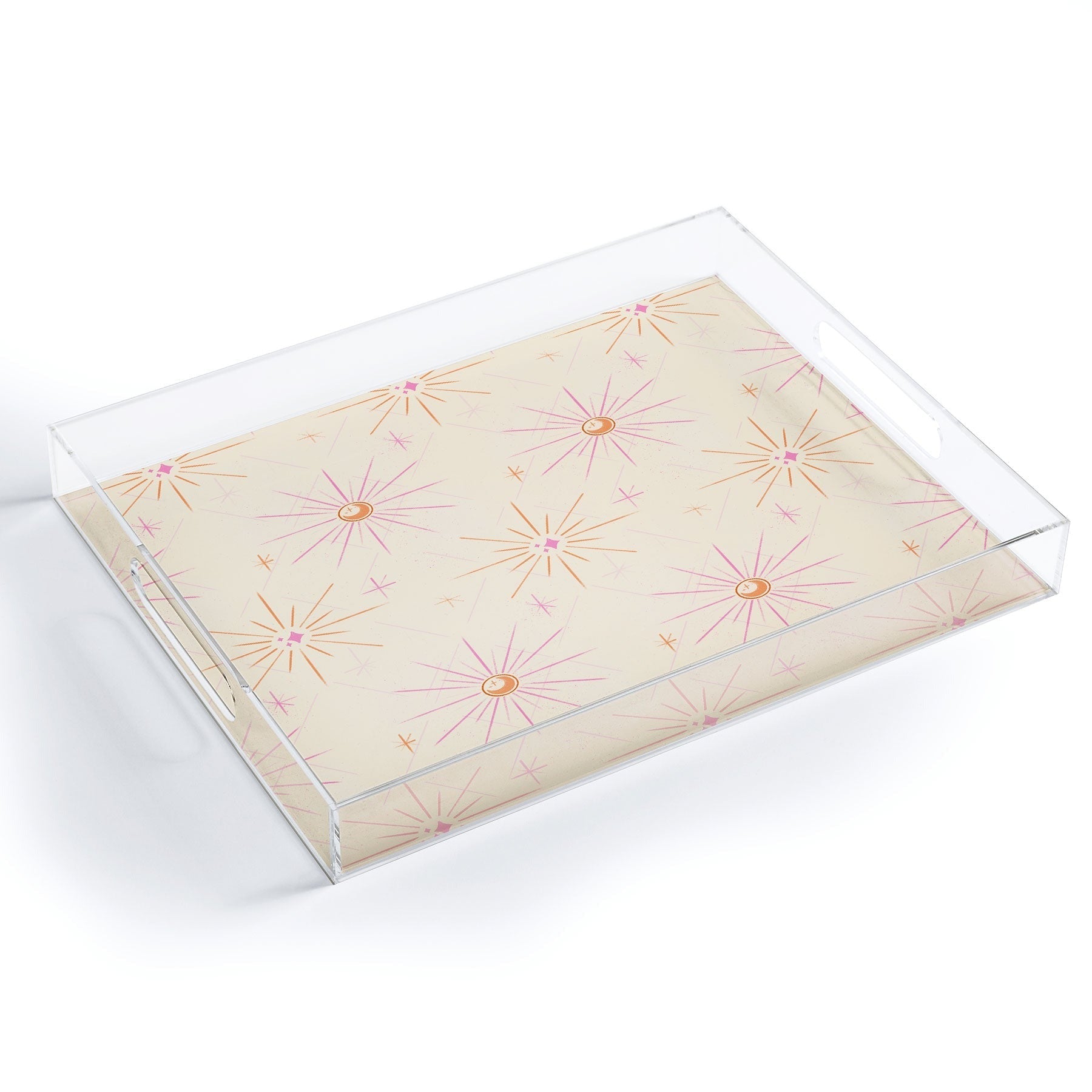 Little Om Pattern Little Moon cream Acrylic Tray