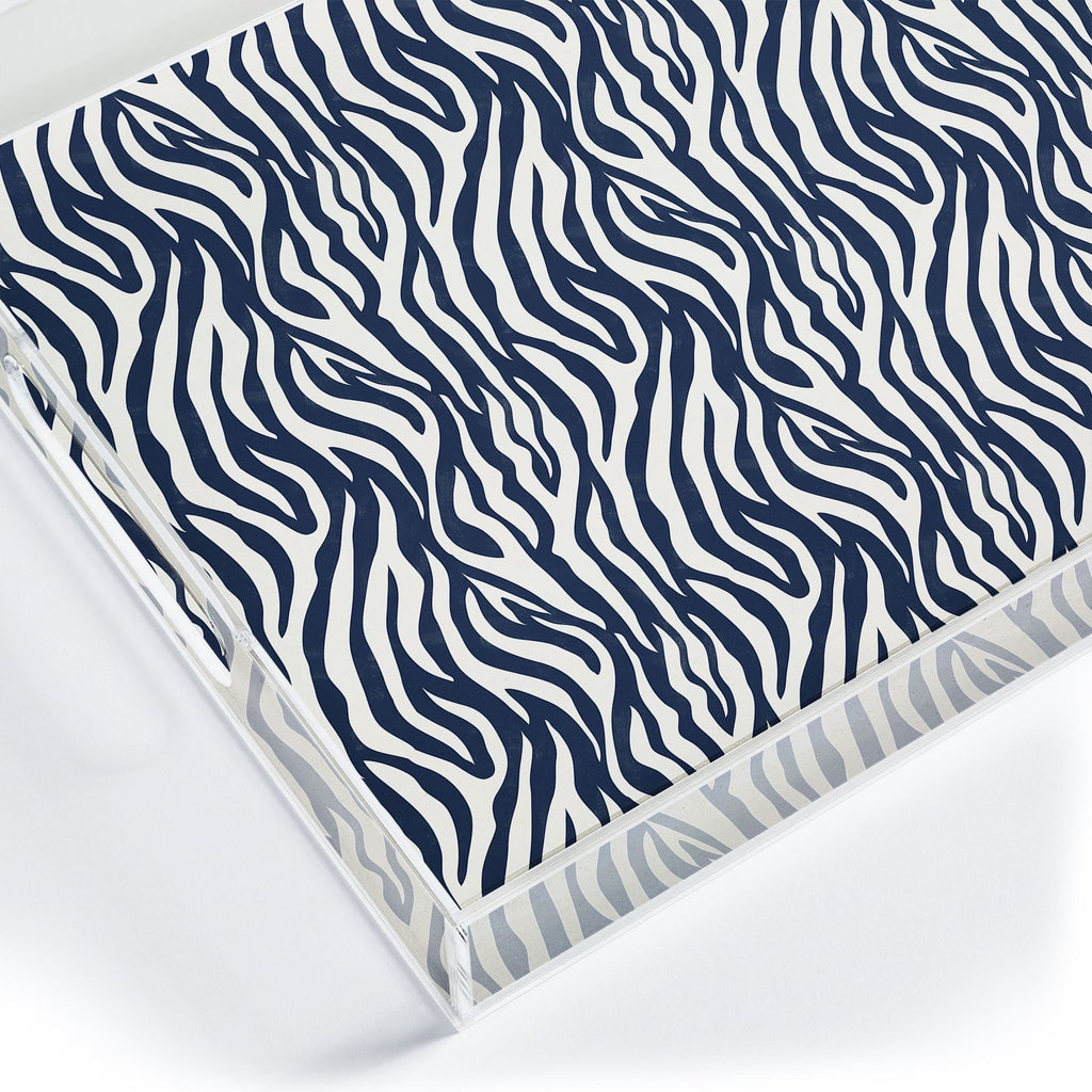 Avenie BR Navy Tiger Stripes Acrylic Tray